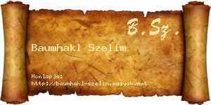 Baumhakl Szelim névjegykártya